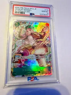 2025 One Piece OP12 118 JP Jewelry Bonney Alt Art PSA 10 GEM MINT POP 46 - Image 1