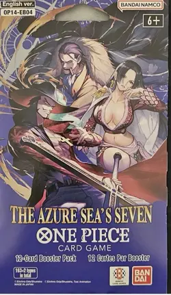 x12 One Piece OP-14 The Azure Sea's Seven Sleeved Blister Booster Packs OP14 - Image 1