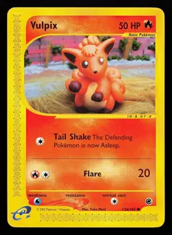 Vulpix 136/165 Common Expedition Pokemon Card small crease - Image 1