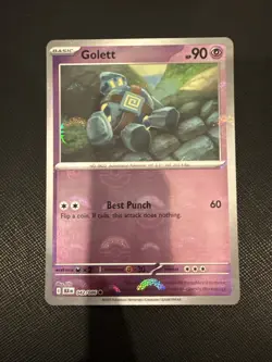 Pokemon TCG Golett Poke Ball Pattern 042/086 Sv: Black Bolt Holo NM - Image 1