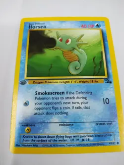 MINT Pokemon TCG Horsea 49/62 1st Edition Common Fossil WOTC - Image 1