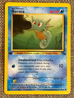 Horsea 1999 Pokemon TCG Fossil Set 1st Edition #49/62 - Near Mint - Image 1