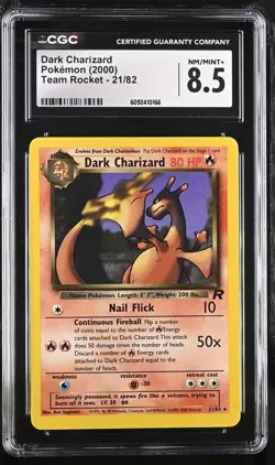 CGC 8.5 Dark Charizard 2000 Team Rocket 21/82 Pokemon Card - Image 1