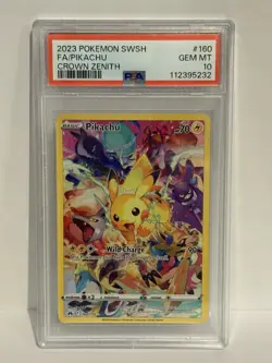 Pokemon Pikachu Holo Full Art Secret Rare Card 160/159 Crown Zenith 2023 PSA 10 - Image 1