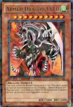 Yugioh! LP Armed Dragon LV10 - DT05-EN058 - Rare - Duel Terminal Lightly Played, - Image 1