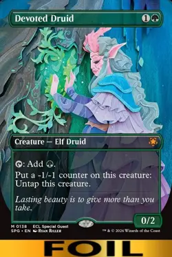 Devoted Druid ** FOIL BORDERLESS ** Special Guest: Lorwyn Eclipsed - NM MTG - Image 1