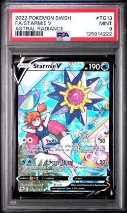 2022 POKEMON SWORD & SHIELD ASTRAL RADIANCE #TG13 FULL ART/STARMIE V PSA 9 - Image 1
