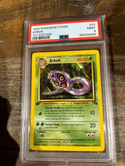 Pokemon 1999 Fossil ARBOK 1st Edition #31 PSA 9 Mint RARE - Image 1