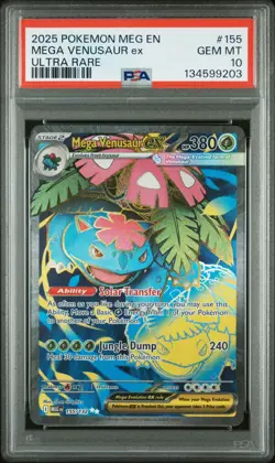 2025 POKEMON MEG EN-MEGA EVOLUTION ULTRA RARE #155 MEGA VENUSAUR EX PSA 10 - Image 1