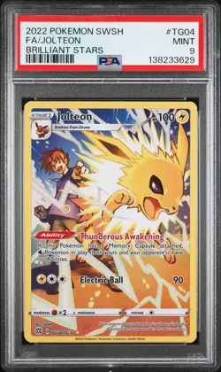 2022 POKEMON SWORD & SHIELD BRILLIANT STARS #TG04 FULL ART/JOLTEON PSA 9 - Image 1