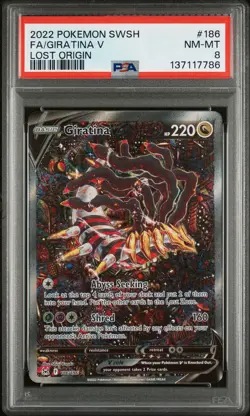 2022 POKEMON SWORD & SHIELD LOST ORIGIN #186 FULL ART/GIRATINA V PSA 8 - Image 1
