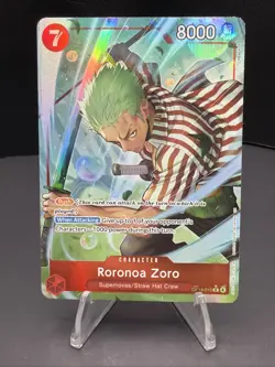 One Piece English OP14-015 Roronoa Zoro R Alt Art The Azure Sea's Seven - Image 1