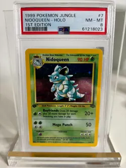 1999 PSA 8 NM-MT Nidoqueen 7/64 1st Edition Jungle WOTC Pokemon TCG Card - Image 1