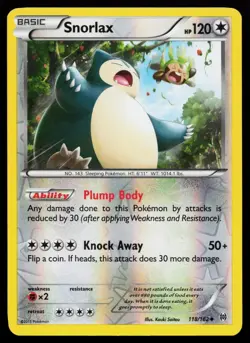 Snorlax 118/162 Reverse Holo Uncommon XY - BREAKthrough Pokemon Card - Image 1