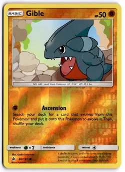 Pokemon TCG Gible 60/131 Sm-Forbidden Light Reverse Holo - Image 1