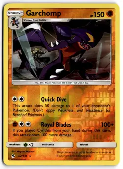 Pokemon TCG Garchomp 62/131 Sm-Forbidden Light Reverse Holo - Image 1