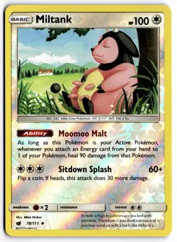 Pokemon TCG Miltank 78/111 Sm-Crimson Invasion Reverse Holo - Image 1