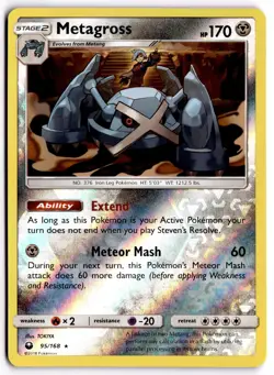 Pokemon TCG Metagross 95/168 Sm-Celestial Storm Reverse Holo - Image 1