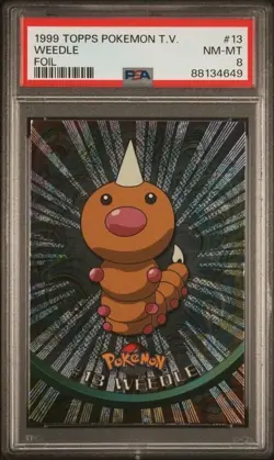 1999 Topps Pokemon Tv Weedle Foil #13 PSA8 - Image 1
