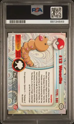 1999 Topps Pokemon Tv Weedle Foil #13 PSA8 - Image 2