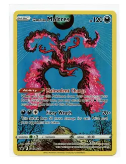 NM Galarian Moltres Full Art Holo SWSH284 Pokemon Crown Zenith Black Star Promo - Image 1