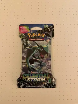 Pokemon Sun & Moon CELESTIAL STORM Sleeved Booster Pack Rayquaza Artwork - Image 1