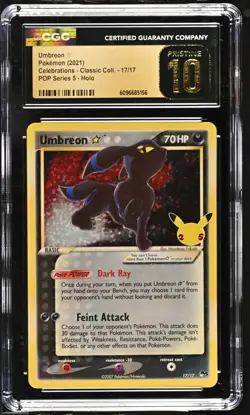 UMBREON Celebrations POP Series 5 Holo #17 CGC Pristine 10 Pokemon - Image 1
