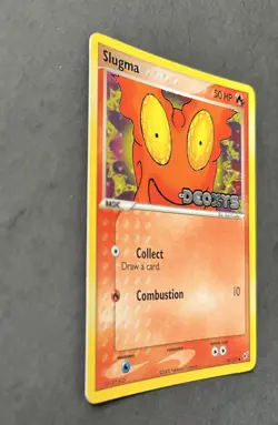 VINTAGE POKEMON 2005 SLUGMA 75/107 Ex DEOXYS-HOLO BLEED ERROR- REV HOLO -STAMPED - Image 5