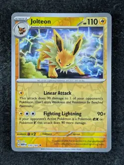 2023 Pokemon JOLTEON #135/165 Scarlet & Violet 151 Rare Holo Lightning English - Image 1
