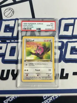1999 Pokemon Jungle 1st Edition #54 Jigglypuff PSA GEM MINT 10 - Image 1