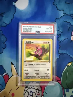Jigglypuff 54/64 PSA 10 Gem Mint 1st Edition Jungle - Pokemon 1999 - Image 1