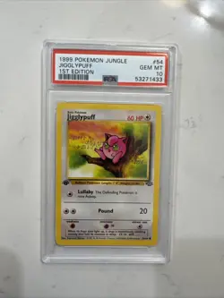 JIGGLYPUFF PSA 10 GEM MINT 1ST EDITION 1999 POKEMON JUNGLE 54 - Image 1