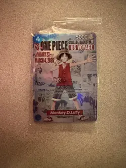 One Piece Monkey D. Luffy US Voyage College Basketball Promo Card Gonzaga SEALED - Image 1
