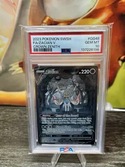 PSA 10 Zacian V Full Art GG48/GG70 Crown Zenith Galarian Gallery Pokemon 2023 - Image 1