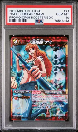 PSA 10 NAMI Cat Burglar Miracle Battle Carddass One Piece Promo Card #41 - Image 1