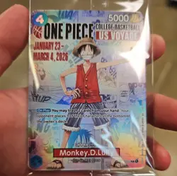One Piece Monkey D. Luffy US Voyage College Basketball Card Rutgers W/ POSTER - Image 3