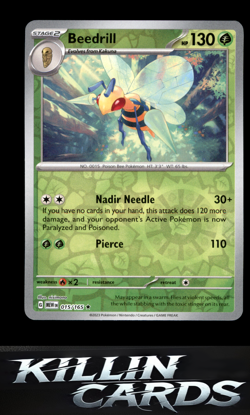Reverse Holofoil Beedrill 015/165 Pokemon Rare SV: Scarlet & Violet 151 Card NM - Image 1