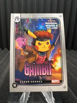 Gambit (Pikachu) #19 - Lazer Holo - Heros & Villains Flash Edition - Pokemon - Image 1