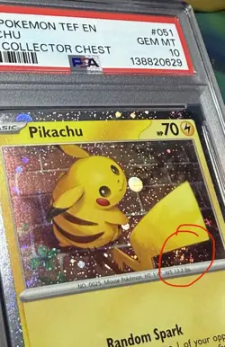 2024 POKEMON TEMPORAL FORCES FALL COLLECTOR CHEST PIKACHU 051 PSA 10 @SWIRL@ - Image 3