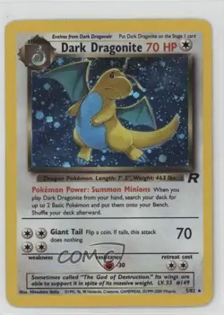 Dark Dragonite Holo Pokemon Team Rocket #5 2000 - Image 1