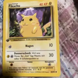 PIKACHU 1999 Pokemon TCG 1st Edition Germany #58/102 YELLOW CHEEKS - Image 1