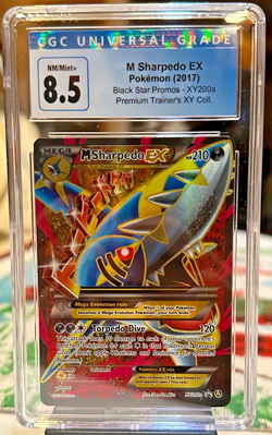 CGC 8.5 M Sharpedo EX Pokemon (2017) - XY200a Alternate Art Holo - Image 1