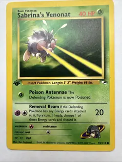 Sabrina's Venonat 1st Edition Gym Heroes Pokemon TCG 96/132 Common - Image 1