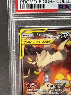 2019 POKEMON SM BLACK STAR PROMO #SM201 FULL ART/RESHIRAM & CHARIZARD GX PSA 8 - Image 5