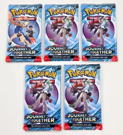 Pokemon TCG JOURNEY TOGETHER BOOSTER PACK LOT OF 5 Factory Sealed Heavy Weighed - Image 1