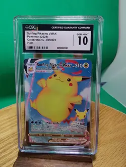 Surfing Pikachu VMAX 009/025 Celebrations Pokemon TCG CGC Gem Mint 10 - Image 1