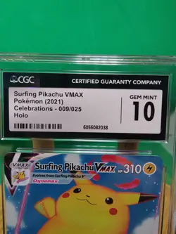 Surfing Pikachu VMAX 009/025 Celebrations Pokemon TCG CGC Gem Mint 10 - Image 2