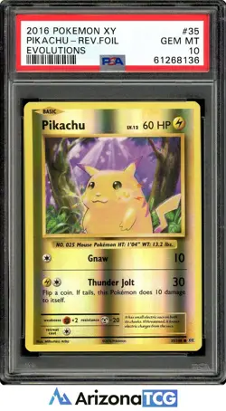 Pokemon 2016 Pikachu 35/108 Reverse Holo XY Evolutions GEM MINT PSA 10 - Image 1
