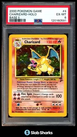 2000 POKEMON BASE SET 2 #4/130 CHARIZARD HOLO PSA 6 - Image 1