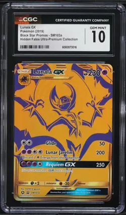 CGC 10 Lunala GX 2019 Black Star Promo SM103a Pokemon Card - Image 1